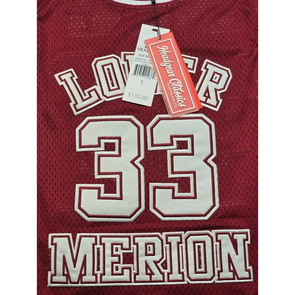 Kobe‎ Bryant Lower Merion High School Jersey Small Maroon Headgear Classics NWT